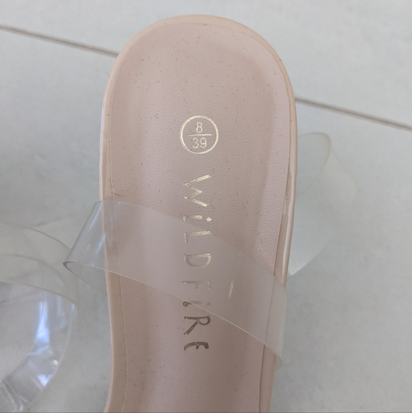 SOLD - Wildfire Regina Clear Block Heels Nude Sz 8/39 - Picture 8 of 9